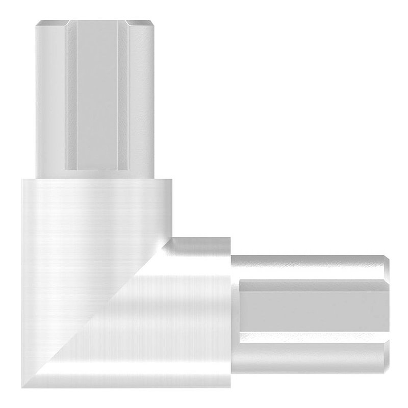 Raccord d'angle pour profilés de serrage rond Ø 27x1,5 mm, V2A