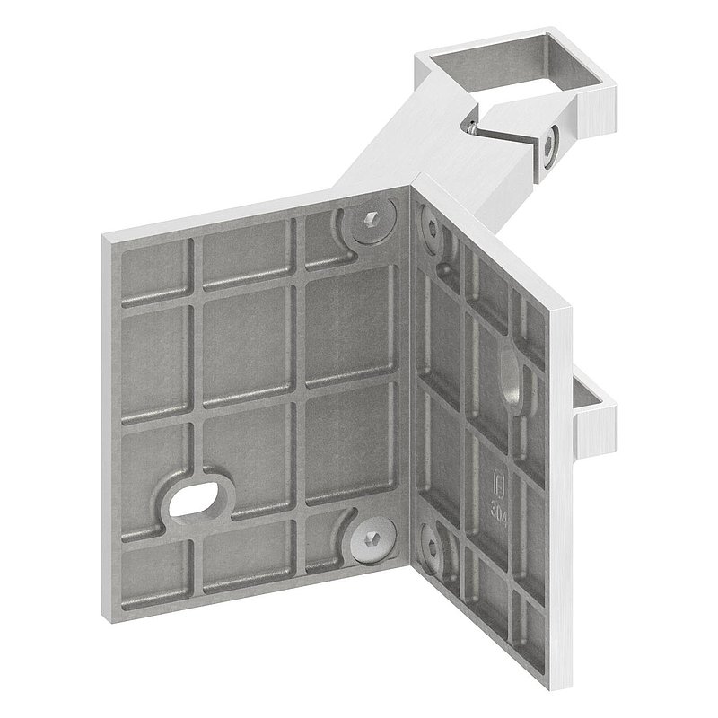 Wall mounting as external corner for posts 40x40mm, AISI304
