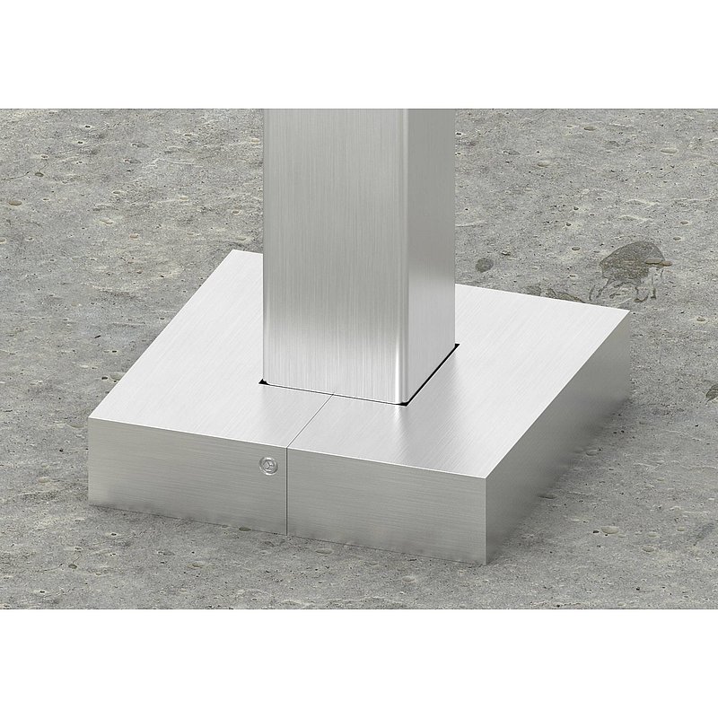 Rosace de recouvrement, 109x109x25mm, carré, en deux parties, V2A