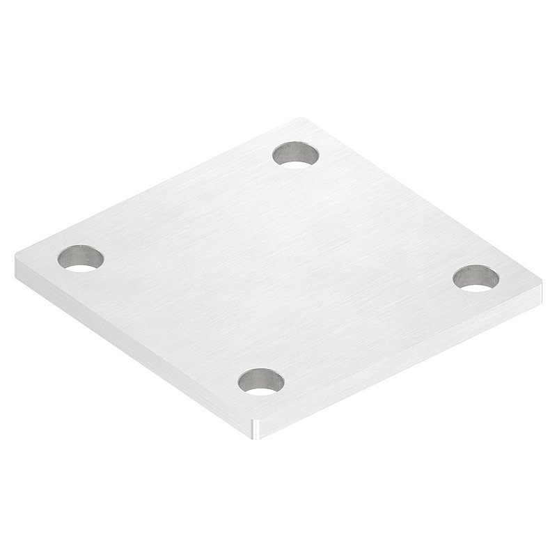 Anchor plate, 92x92x6mm, with longitudinal grinding, AISI304
