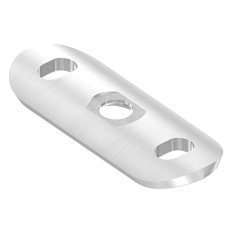 Plaque de raccordement de mains courantes, 42,4mm avec trous oblongs, V2A