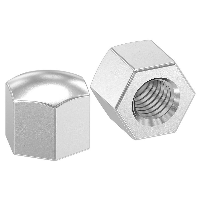 Hexagon cap nut M8 with flat head, DIN 917, AISI304