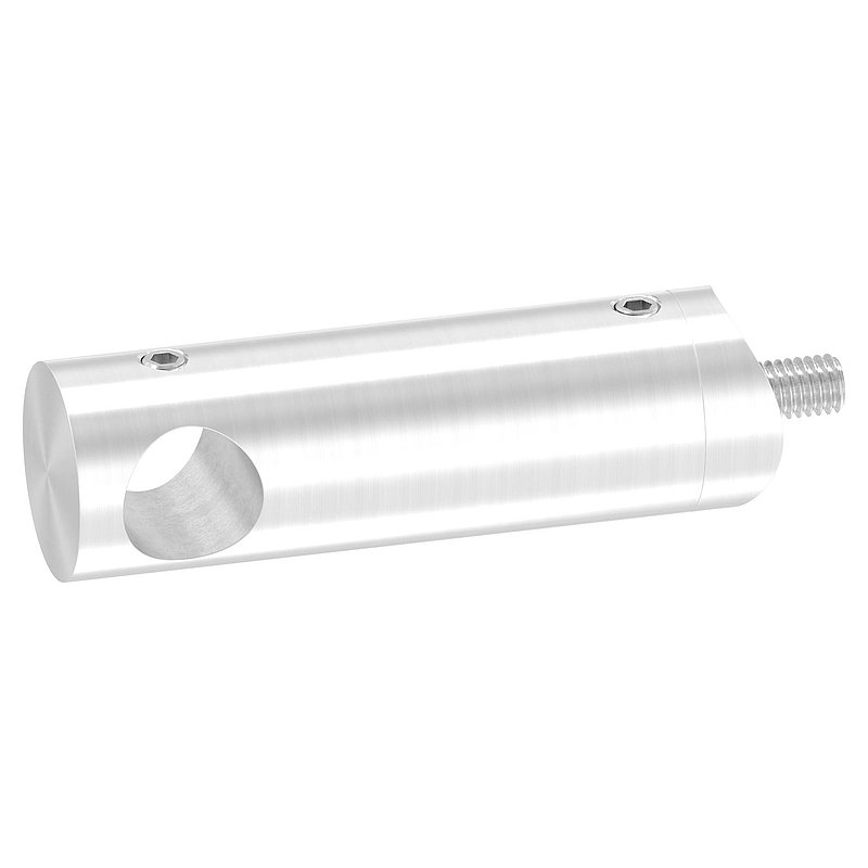 Querstabhalter verlängert, mit Durchgangsbohrung für 33,7mm Rohr, 14,2mm Bohrung, V2A