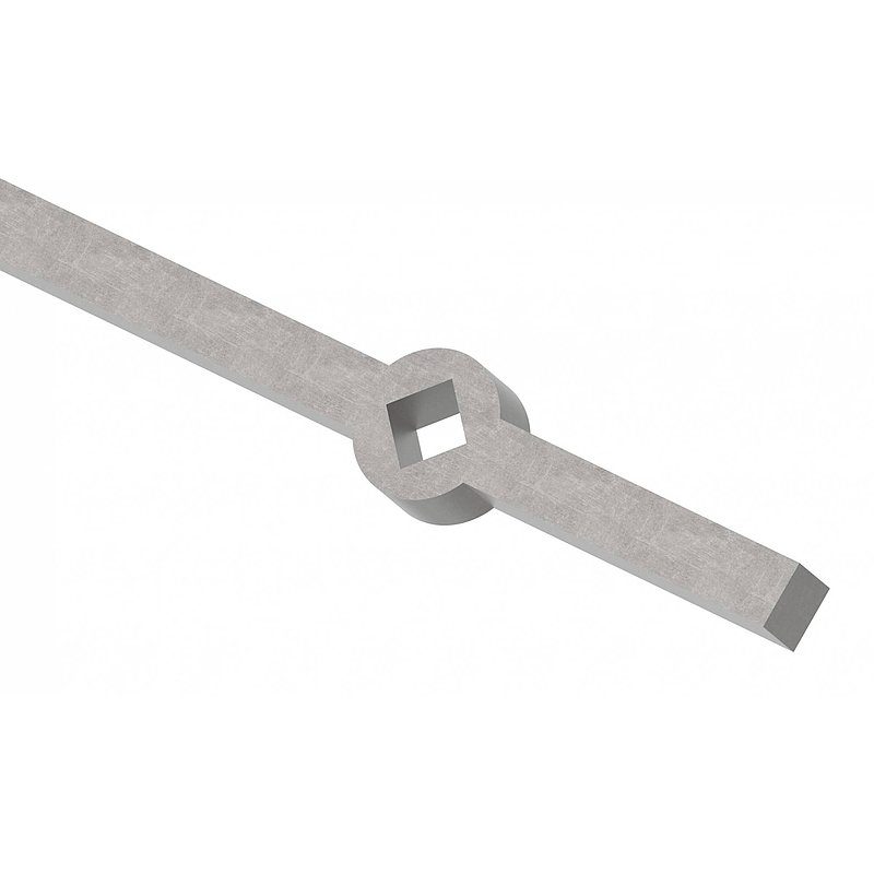 Perforated strip S235JR, 16x16mm, hole spacing 150mm, 2000mm