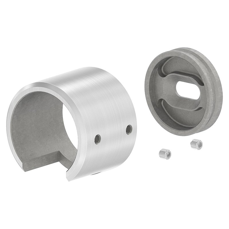 Wandbefestigung für Nutrohr 42,4mm, rechts, V4A