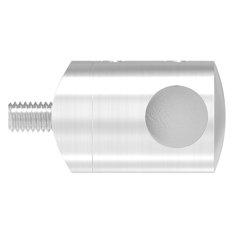 Querstabhalter für 33,7mm Rohr, Sackloch rechts 12,2mm, V2A
