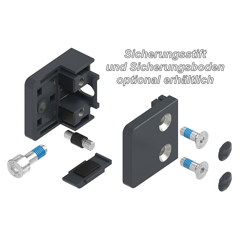 Glass clamp Mod. 31, 45x45x26mm, connection: flat, zinc, powder coatet RAL 7016 matt