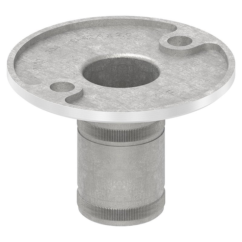 Wand- und Bodenanker mit Rändelung, für Rohr 42,4x2,0mm, V2A