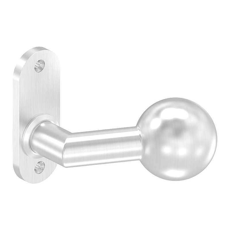 Türknopf, Ø 50mm, mit Kurzschild, V2A