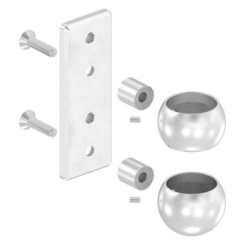 Wall mounting for railing posts 48.3 mm, AISI304