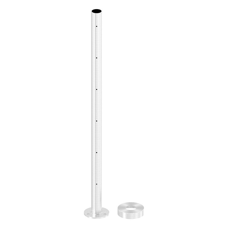 Edelstahlpfosten V2A zur Bodenmontage, H: 880mm