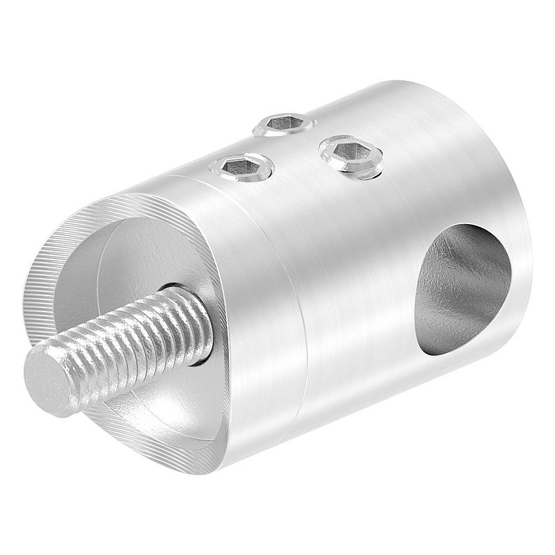 Cross bar holder for butt joint, for 33.7 mm tube, 10.2 mm hole, AISI304