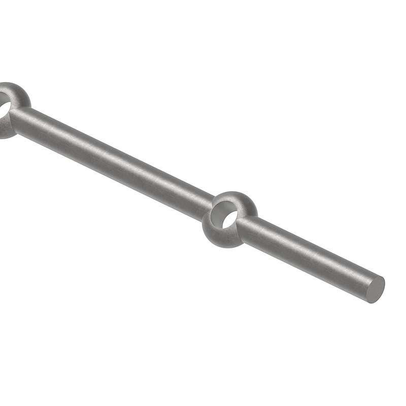 Perforated strip S235JR, 14mm, hole spacing 140mm, 2000mm