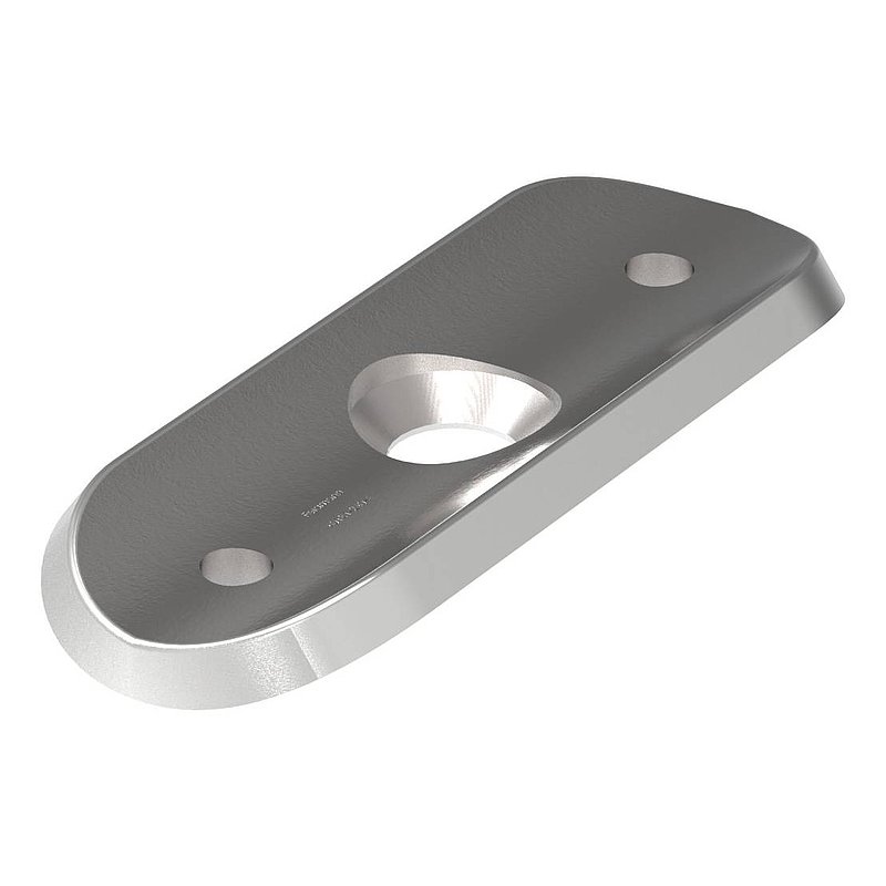 Handlaufanschlussplatte, 33,7mm, zum Vernieten, V2A