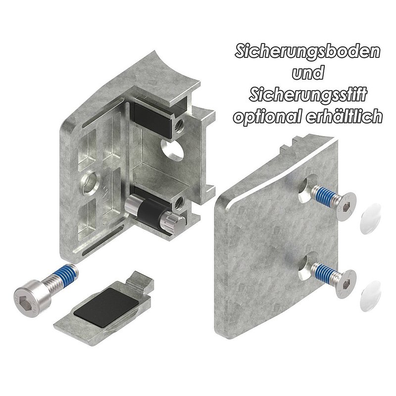 Glasklemme Mod. 35, Anschluss: 60,3mm, Zink roh