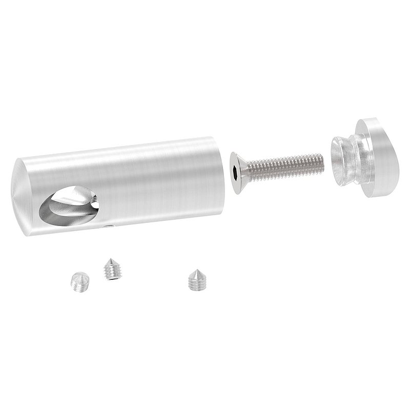 Support de lisse transversale pour tube Ø 42,4mm, perçage Ø 12,2mm, coin intérieur, V2A