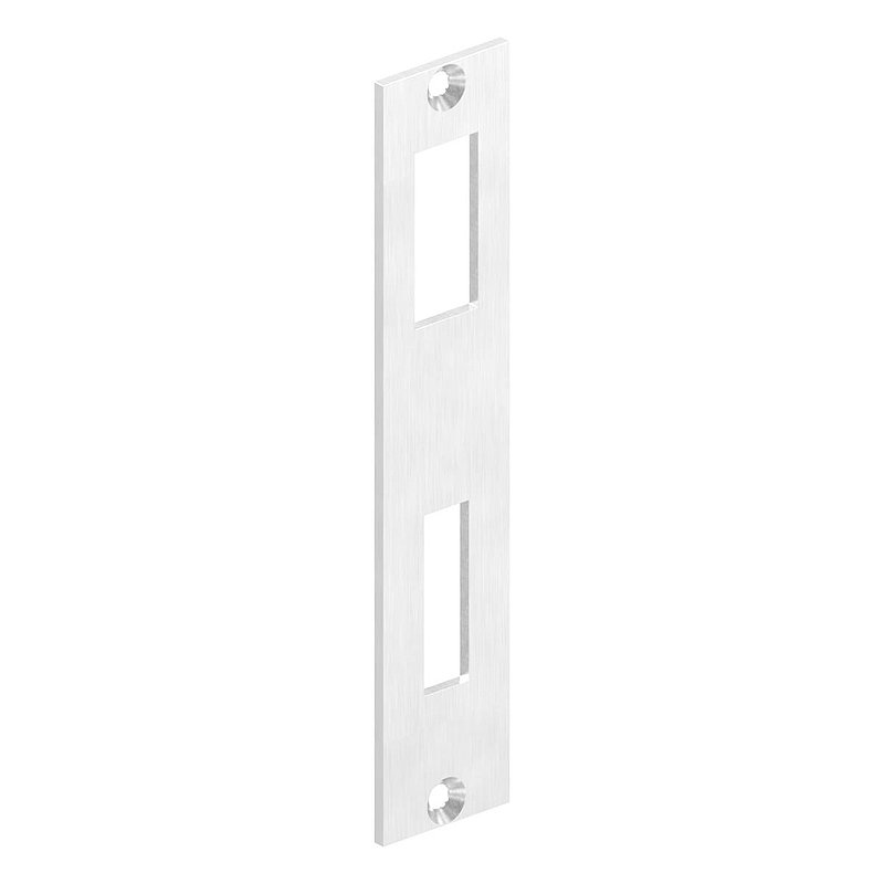 Platine de gâche acier inox, adapté à serrure de portes coulissantes de 40mm, V2A