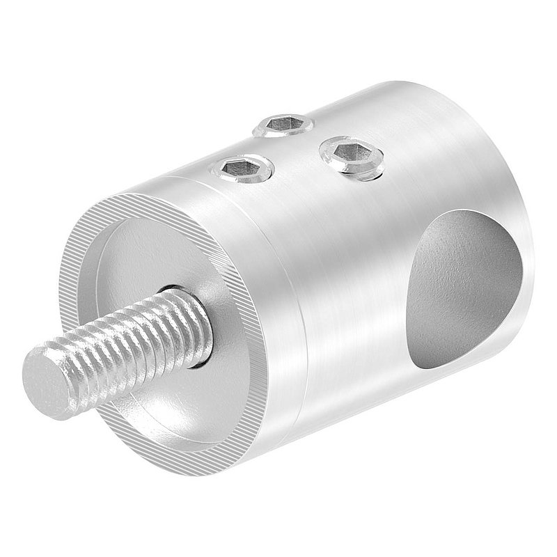 Cross bar holder for butt joint for straight connection, 12.2 mm hole, AISI304