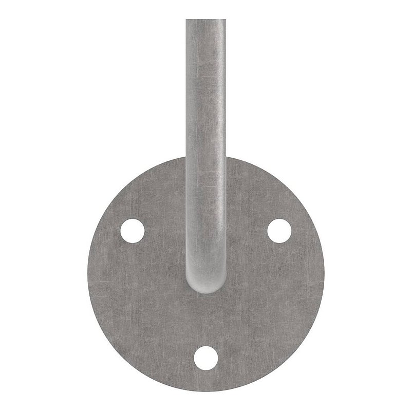 Handrail support with flat round plate, 70x4mm