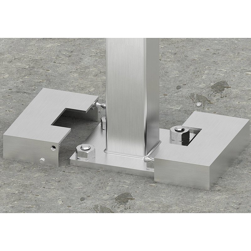 Rosace de recouvrement, 109x109x25mm, carré, en deux parties, V2A