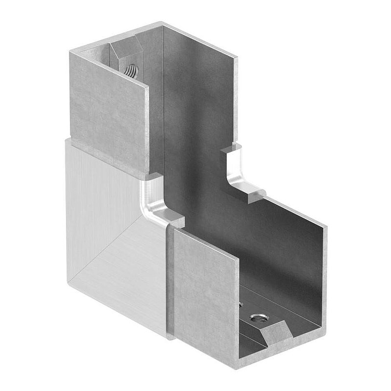 Eckbogen, vertikal, für Nutrohr 40x40mm, V4A