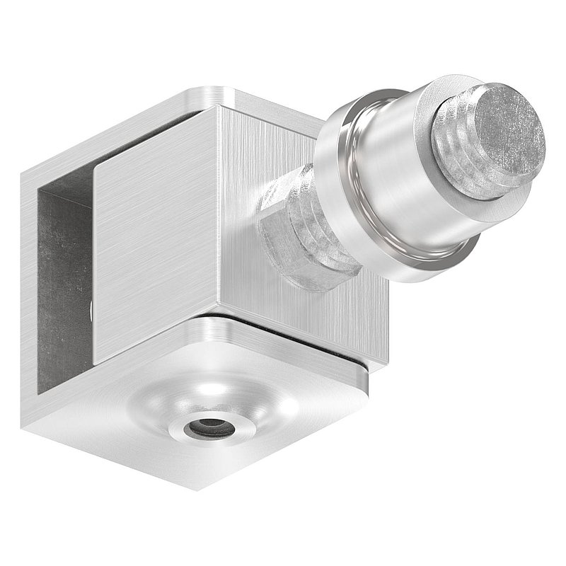 Gond à visser ajustable avec douille taraudée M12, V2A