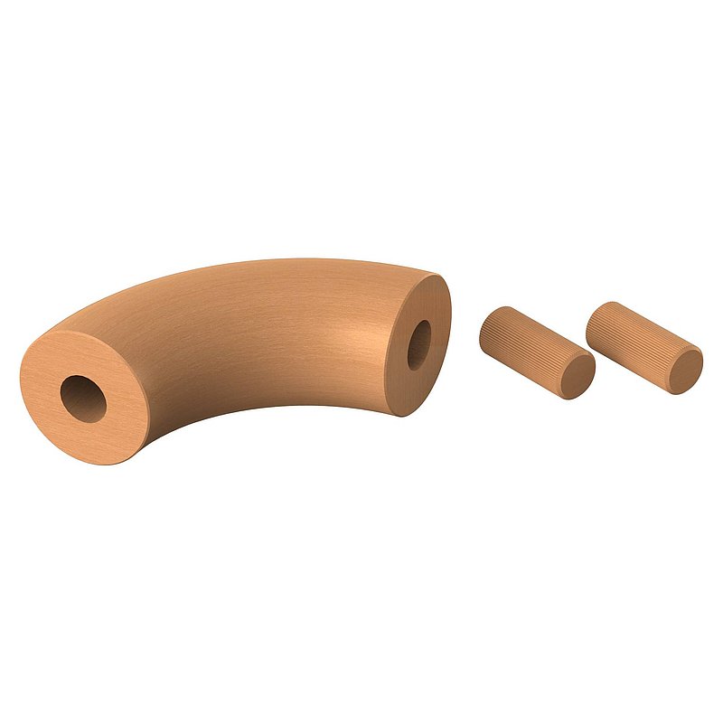 90° Bogen für Holzhandlauf Buche