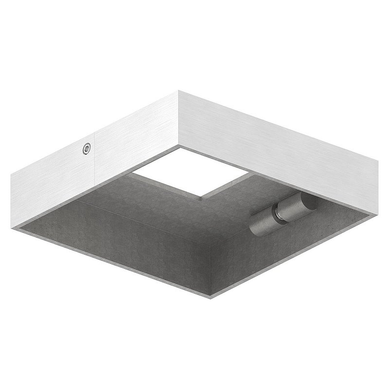 Rosace de recouvrement, 109x109x25mm, carré, en deux parties, V4A