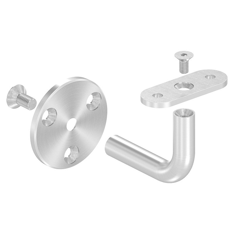 Handrail holder without cable gland for LED handrails, solid material, AISI316