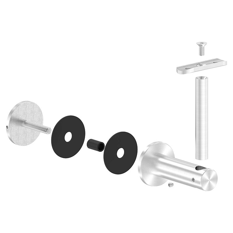 Handrail holder for glass, handrail connection plate 42.4 mm, AISI304