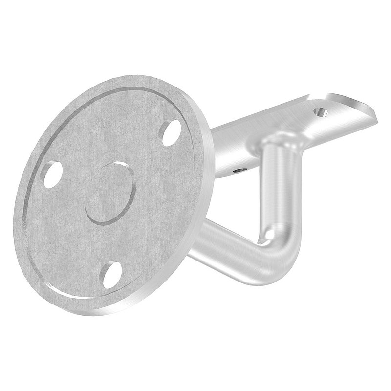 Handrail bracket with handrail connection plate 42.4mm, (round plate and bracket welded), AISI304
