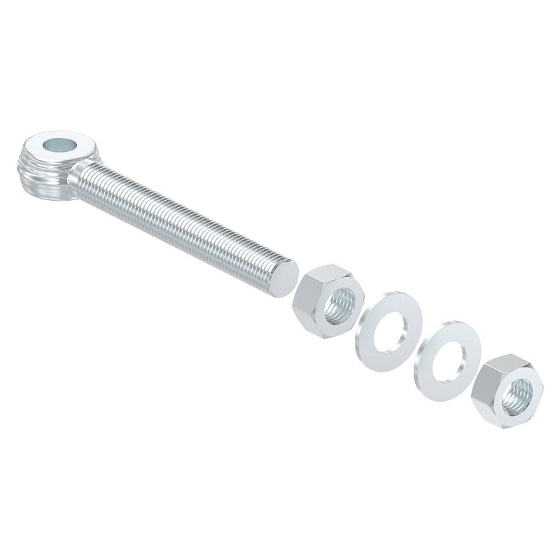 Boulon à œil pour gond à souder 121-M20, galvanisé par électrolyse