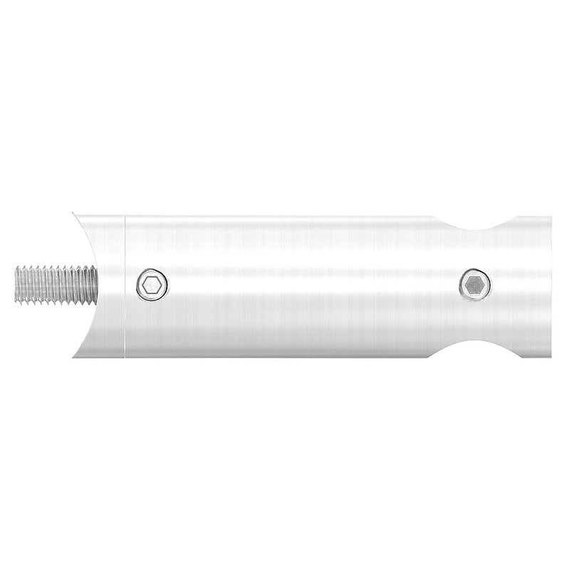 Querstabhalter verlängert, mit Durchgangsbohrung für 33,7mm Rohr, 14,2mm Bohrung, V2A