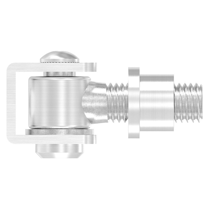 Door hinge with threaded sleeve M14, AISI304