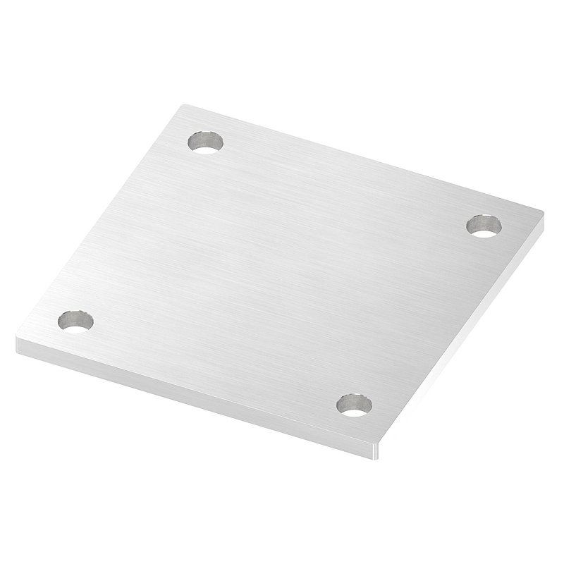 Plaque d'ancrage, 150x150x8mm, avec ponçage longitudinal, V2A