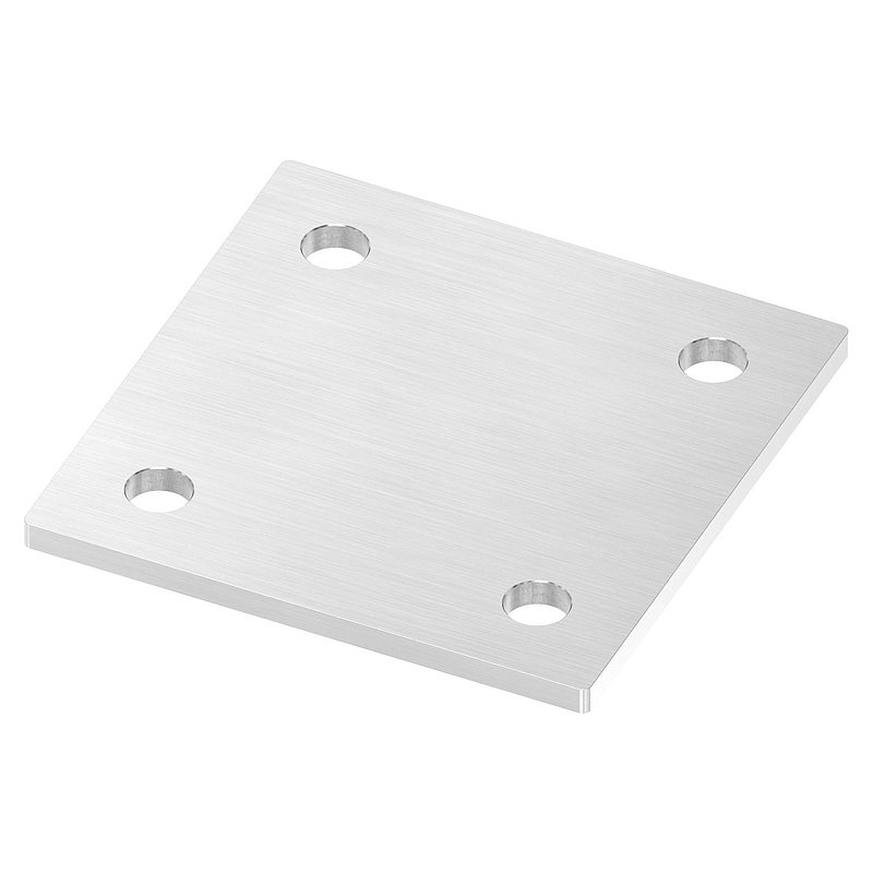 Plaque d'ancrage, 120x120x6mm, avec ponçage longitudinal, V2A