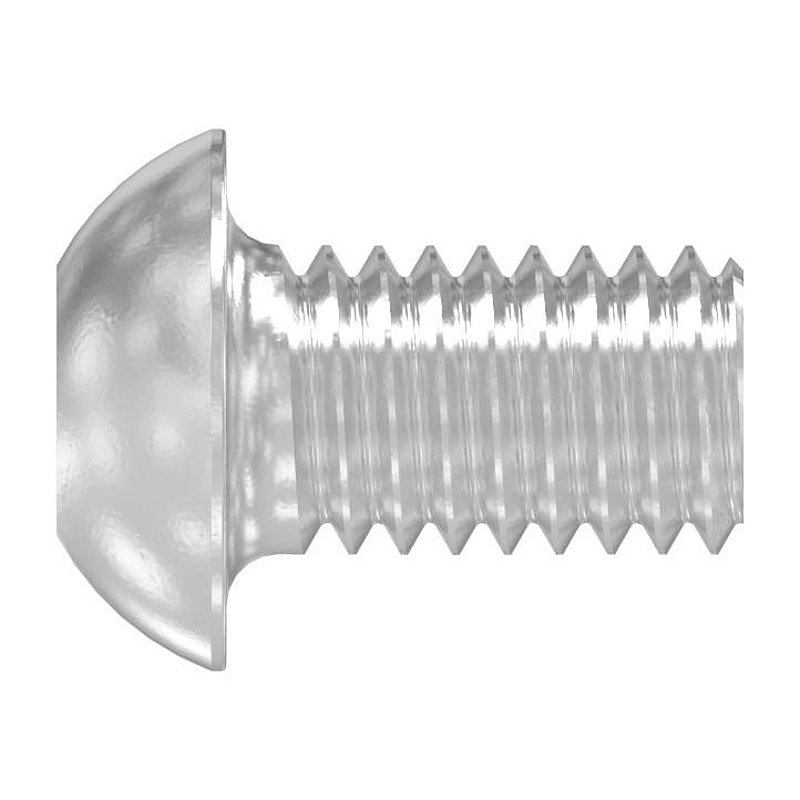 Round-head screw M6x10, AISI304, DIN 7380-1