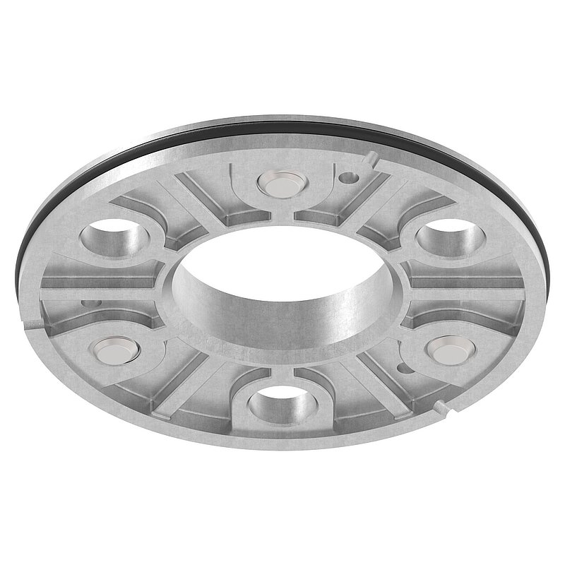 Ankerplatte, Ø 103,5x8mm für 42,4mm Rohr, roh, V2A
