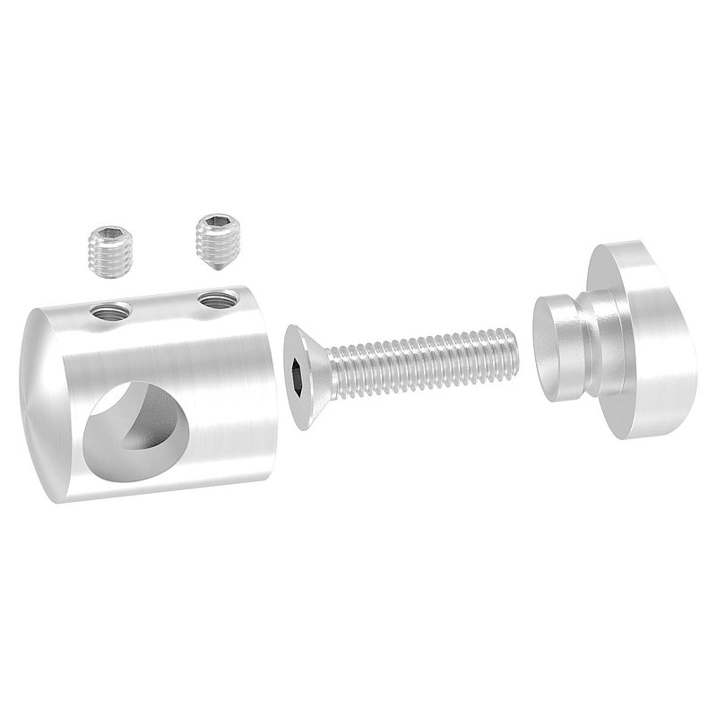 Cross bar holder for 42.4 mm tube, 12.2 mm bore, AISI316