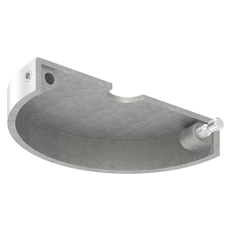 Rosace de recouvrement, 76x12mm, perçage Ø 12.5mm, en deux parties, V2A