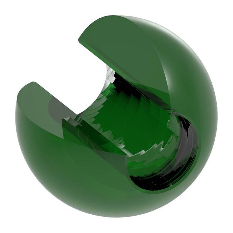 Glass ball green Ø 30mm with through-hole 12.3mm