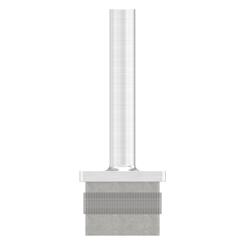 Stopfen mit Stift für Rohr 40 x 40 x 2,0mm, Höhe 80mm, mit M6 Innengewinde
