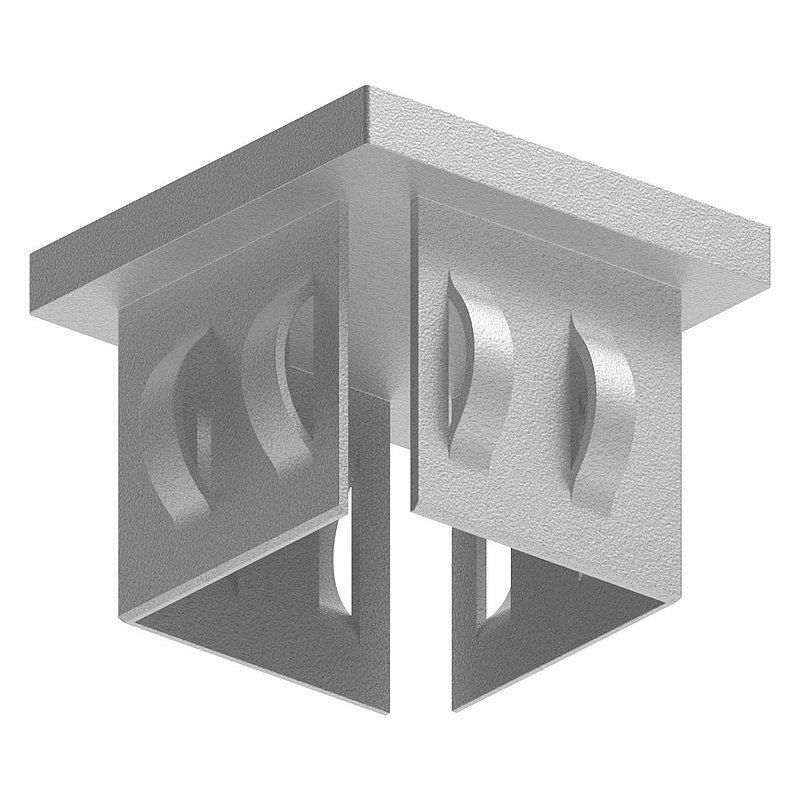 Stahleinschlagkappe, für Quadratrohr 40x40mm, verzinkt
