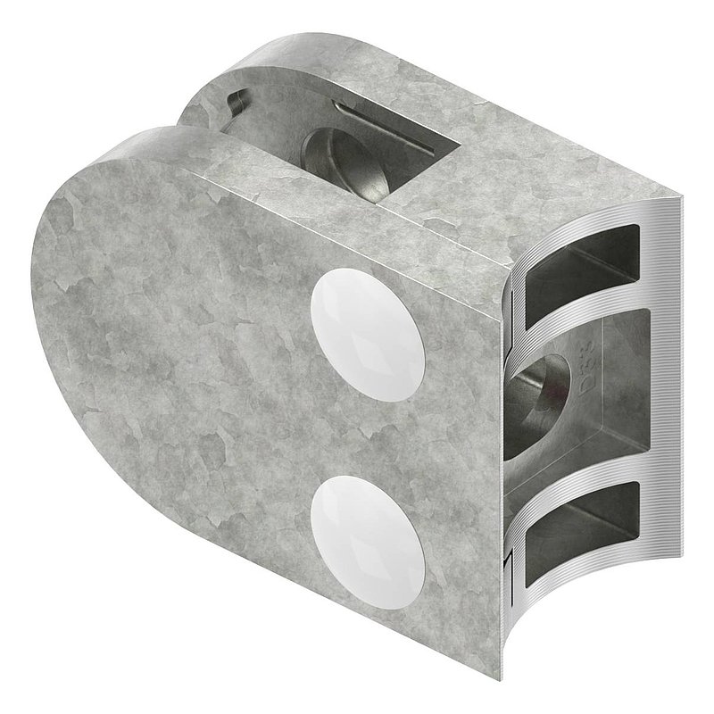 Glasklemme Mod. 30, Anschluss: 33,7mm, Zink roh