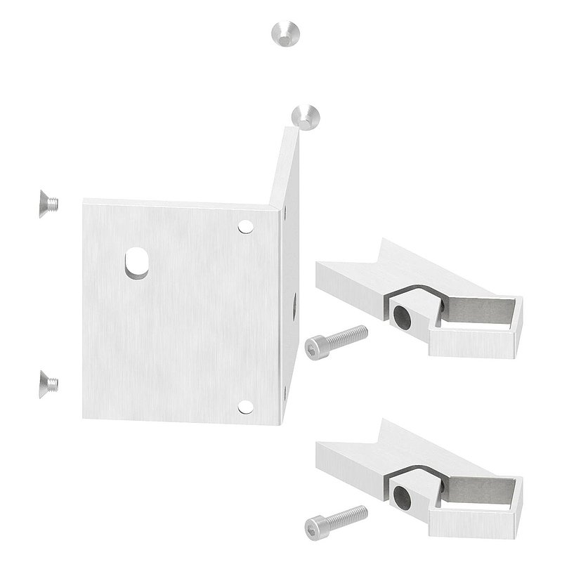 Wall mounting as external corner for posts 40x40mm, AISI304