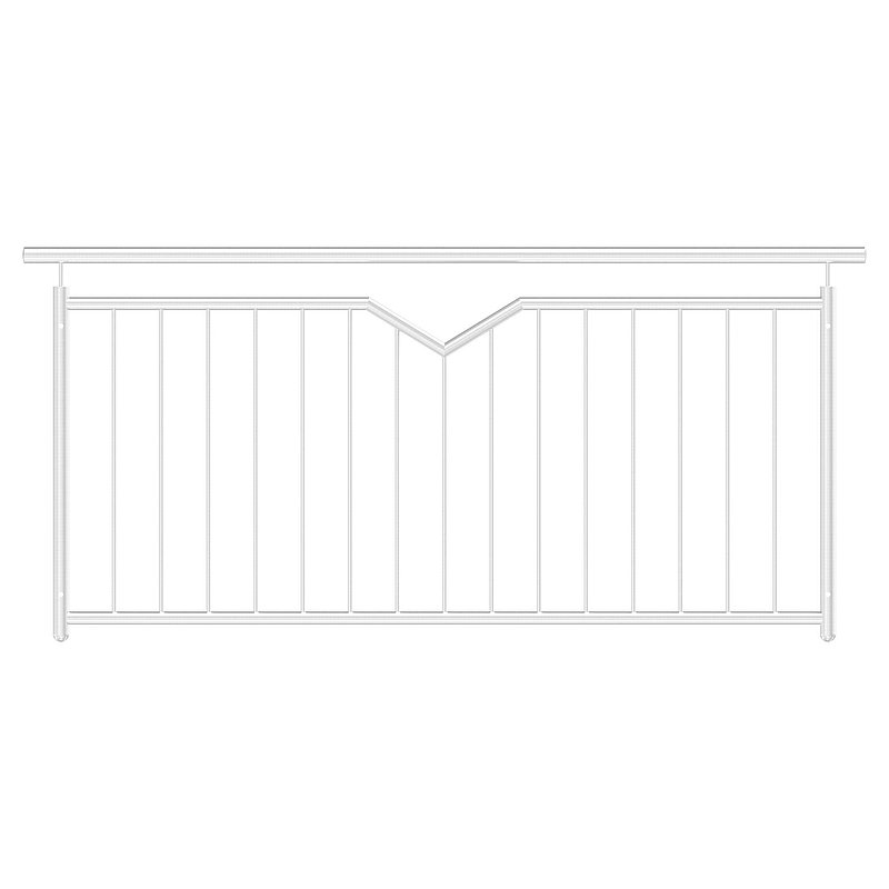 French balcony grille, with V-cutout, W: 2000mm, AISI304