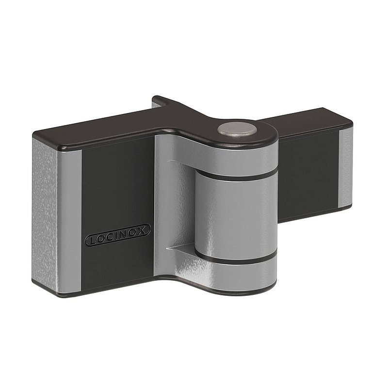 Kompaktes, 2-dimensionales verstellbares 180° Torband PUMA, Farbe silber, paarweise (2 Stück)