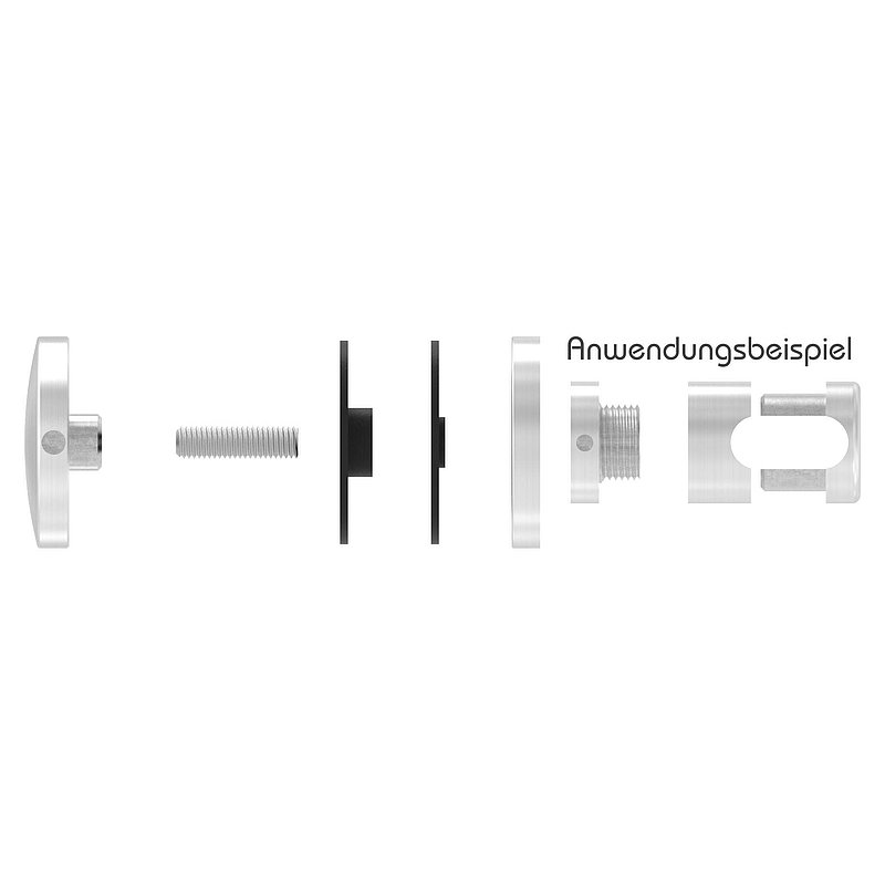Point de fixation pour verre Ø 52 mm, adapté pour les supports Brenk, V2A