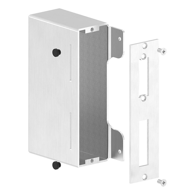Counter case, with stainless steel striking plate, for welding, 50mm, AISI304