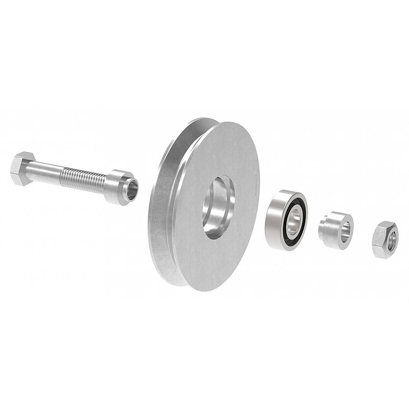 Schiebetorrolle mit V-Rille
